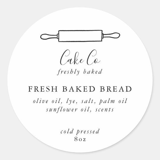 Pegatinas de panadería personalizables (Anverso)