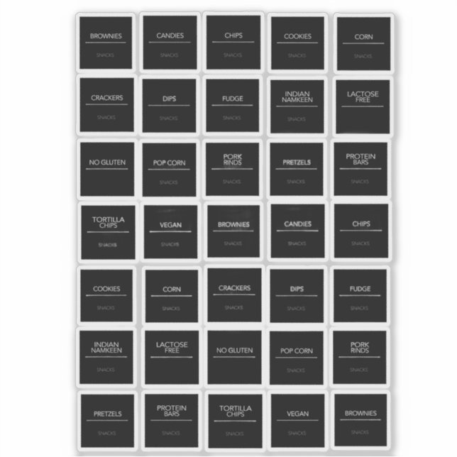 Pegatinas de Pantry Labels (Anverso)