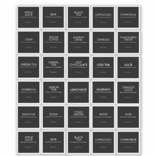 Pegatinas de Pantry Labels (Anverso)