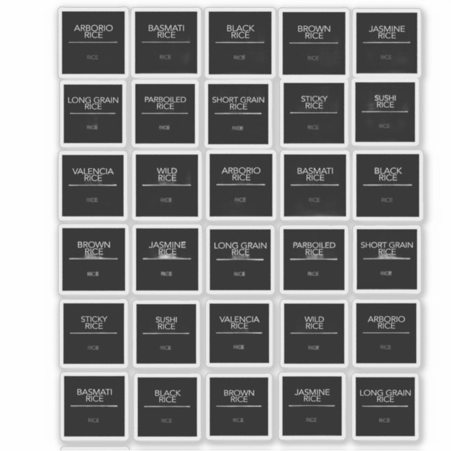 Pegatinas de Pantry Labels (Anverso)