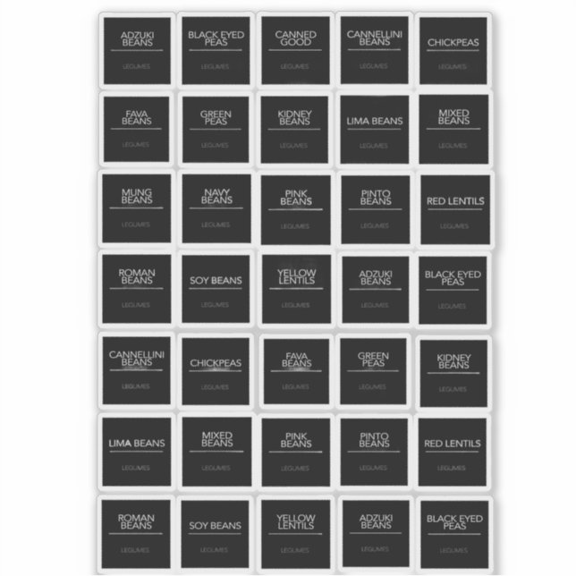 Pegatinas de Pantry Labels (Anverso)