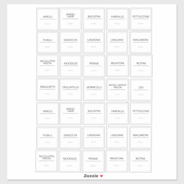 Pegatinas de Pantry Labels (Hoja)