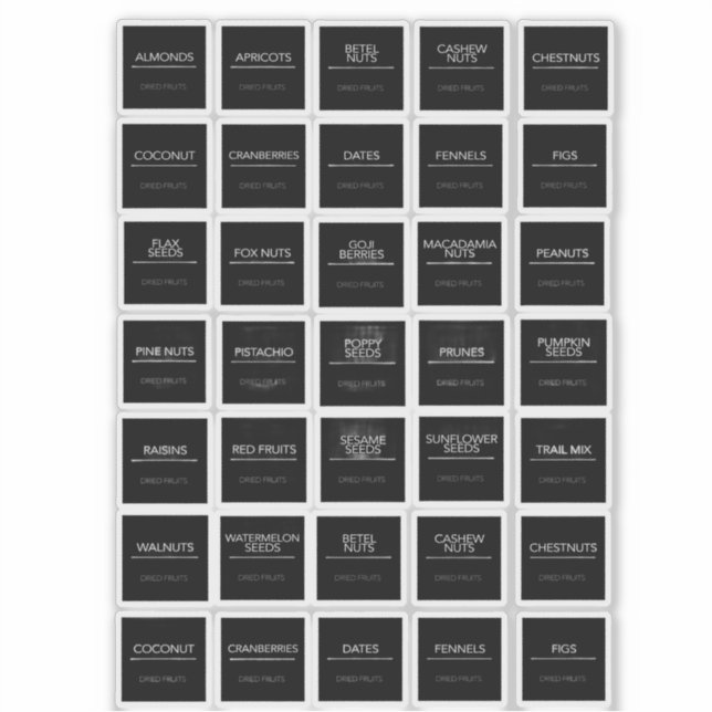 Pegatinas de Pantry Labels (Anverso)