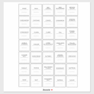 Pegatinas de Pantry Labels