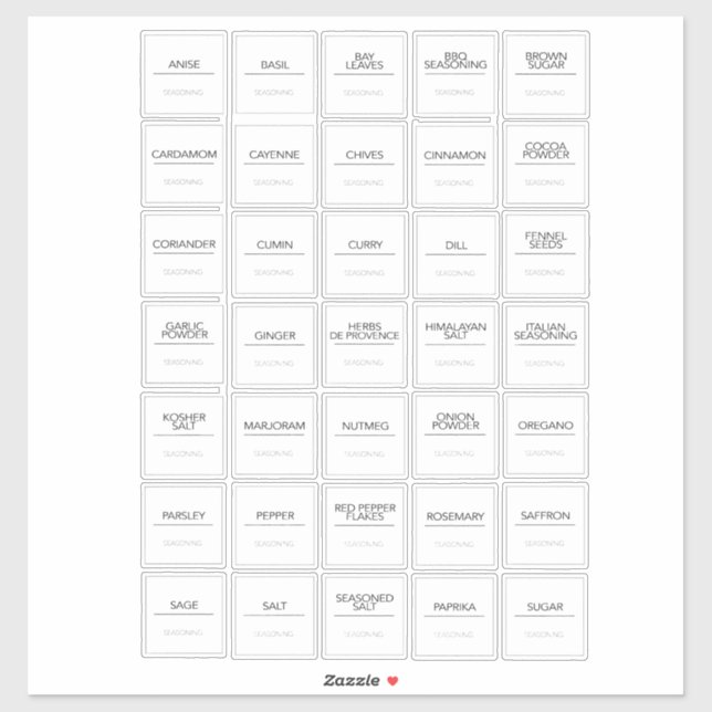 Pegatinas de Pantry Labels (Hoja)