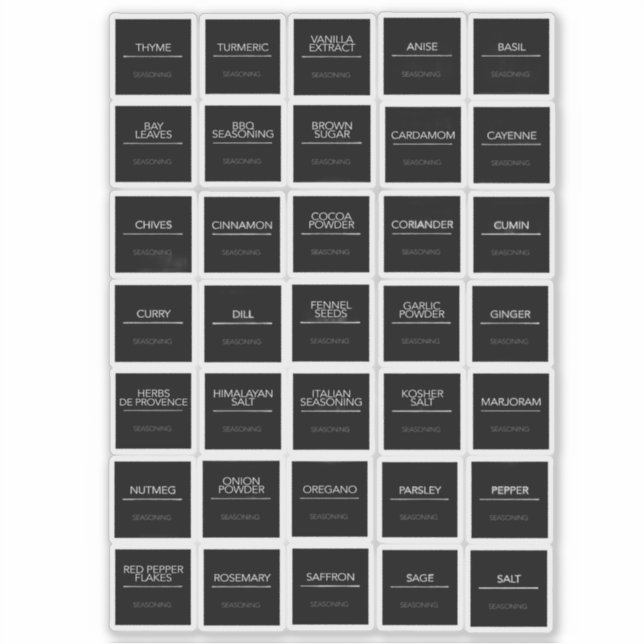 Pegatinas de Pantry Labels (Anverso)