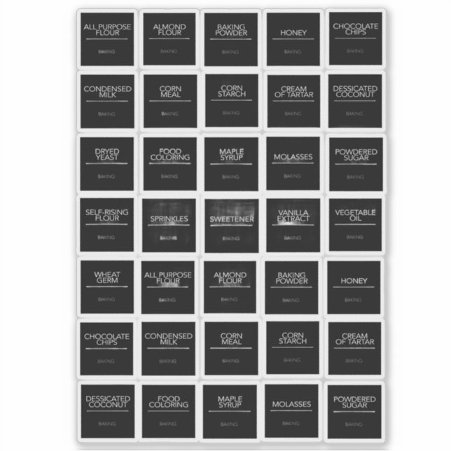 Pegatinas de Pantry Labels (Anverso)