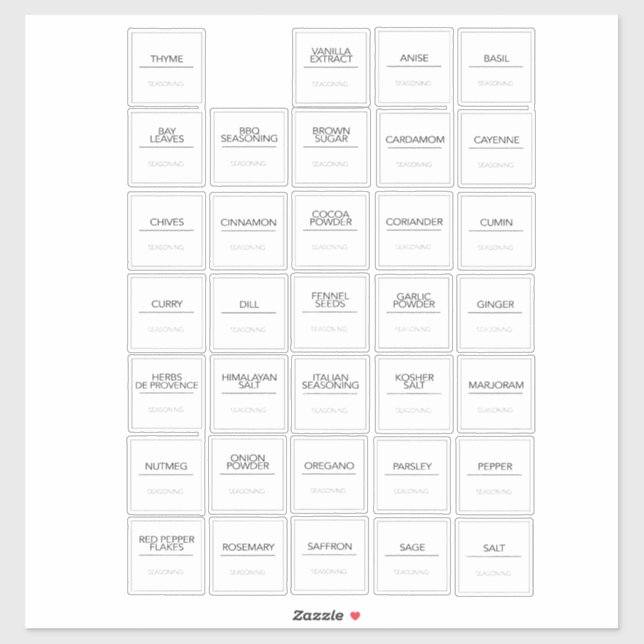 Pegatinas de Pantry Labels (Hoja)