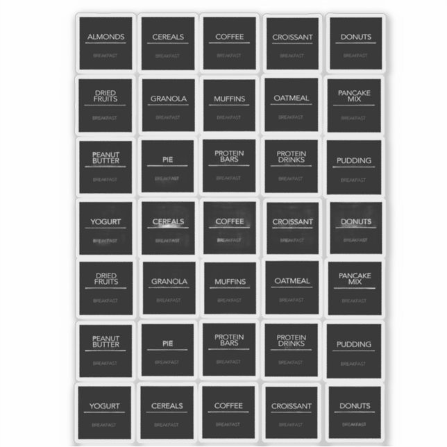 Pegatinas de Pantry Labels (Anverso)