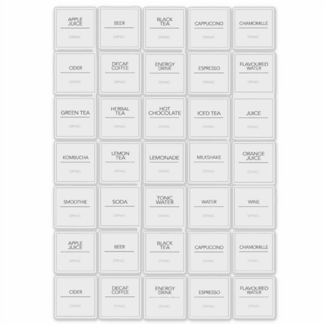 Pegatinas de Pantry Labels (Anverso)