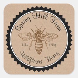 Pegatinas de papel kraft para tarro de miel con di