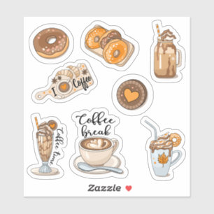 Pegatinas de papelería para scrapbook de café otoñ