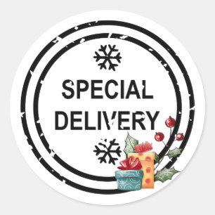 Pegatinas de paquetes de regalo de entrega especia