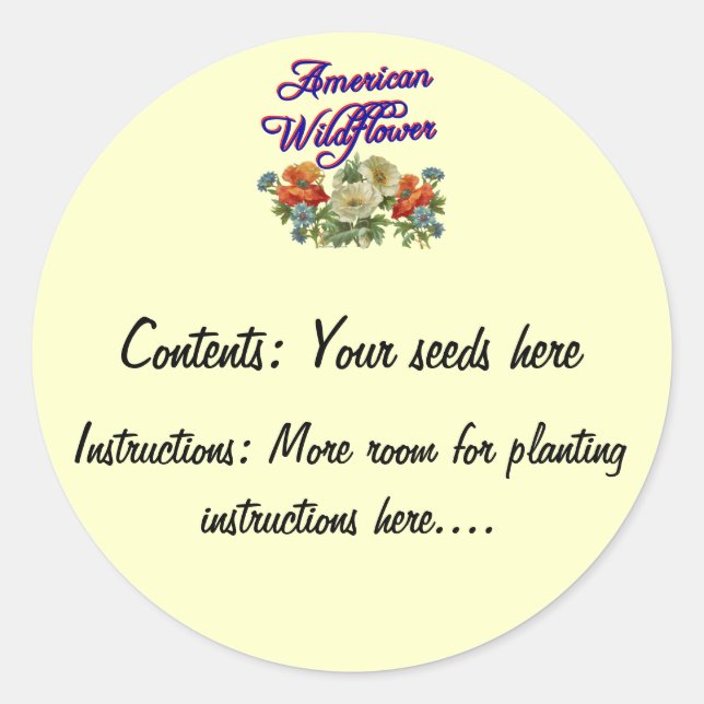 Pegatinas de paquetes de semillas de Personalizado (Anverso)