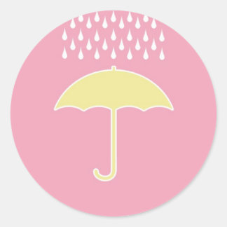 Pegatinas de paraguas rosados Chica de Baby Shower