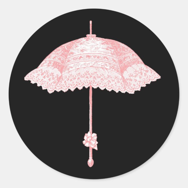 Pegatinas de Parasol Rosa Vintage (Anverso)