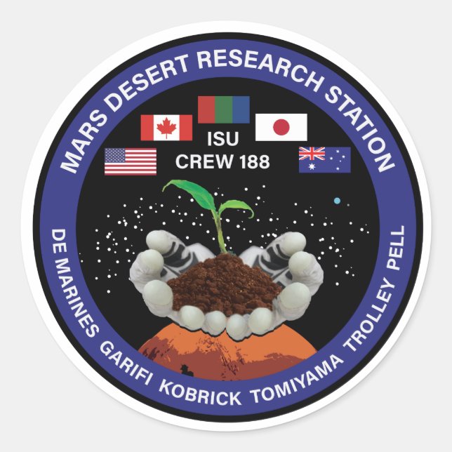 Pegatinas de parches de MDRS Crew 188 (conjunto de (Anverso)