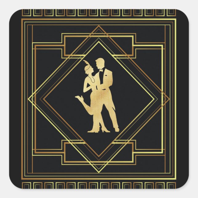 pegatinas de pareja flapper (Anverso)
