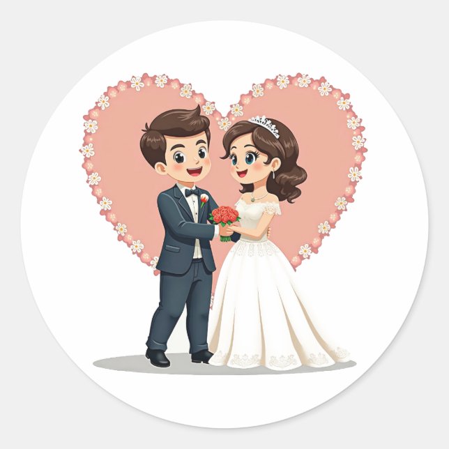 Pegatinas de parejas bodas (Anverso)