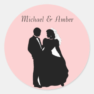 Pegatinas de parejas Bodas de Silhoutte en blanco