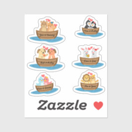 Pegatinas de parejas de animales lindos