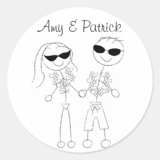 Pegatinas de parejas de bodas de playa