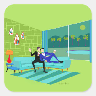 Pegatinas de parejas homosexuales retro