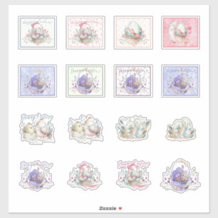 Pegatinas de Pascua Abundantes y canastos