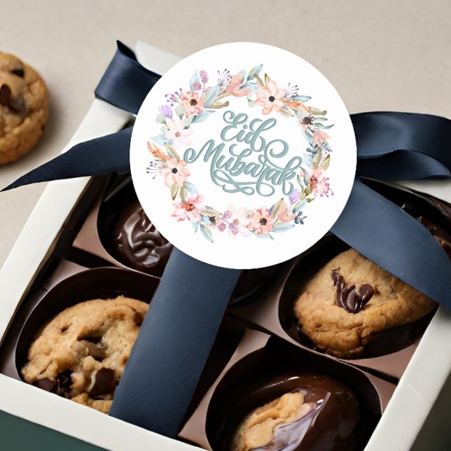 Pegatinas de Pastel Floral Eid Mubarak (Subido por el creador)