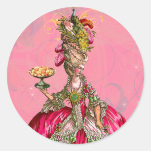 Pegatinas de pastelería francesa Marie Antoinette