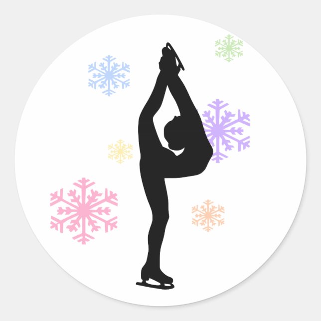 Pegatinas de patinaje sobre hielo Rainbow Snowflak (Anverso)