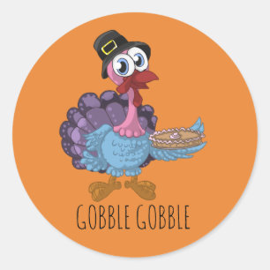 Pegatinas de pavo de Acción de Gracias