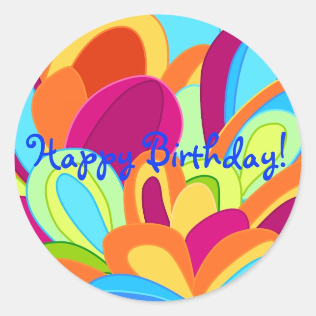 Pegatinas de pavo real - Cumpleaños feliz (Anverso)