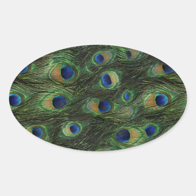 Pegatinas de pavo real verde esmeralda azul real (Anverso)