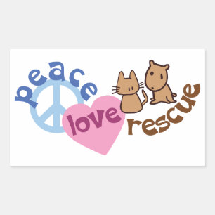 Pegatinas de Paz Amor Rescate - Set de Cuatro
