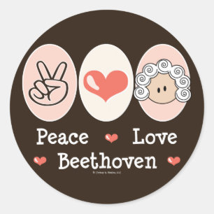 Pegatinas de Peace Love Beethoven