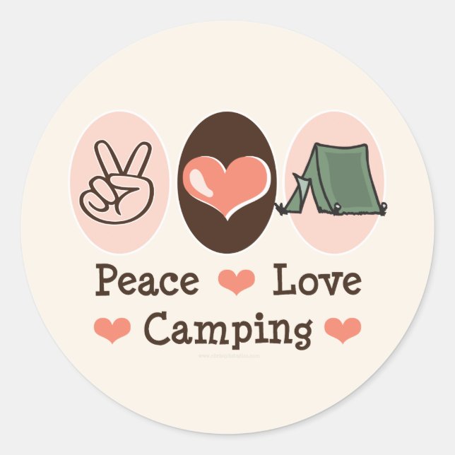 Pegatinas de Peace Love Camping (Anverso)