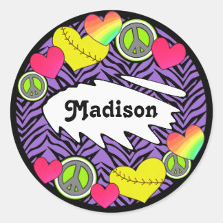 Pegatinas de Peace Love Fastpitch