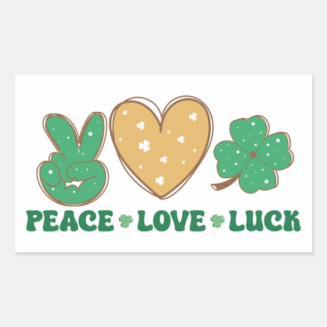 Pegatinas de Peace Love Luck (Anverso)