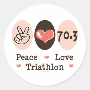 Pegatinas de Peace Love Triathlon