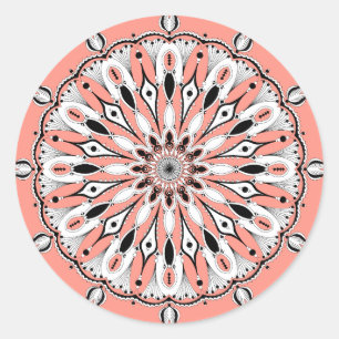 Pegatinas de Peach Mandala (Design 2)