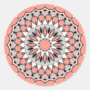 Pegatinas de Peach Mandala (Diseño 1)