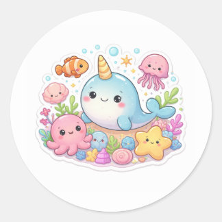 Pegatinas de peces Kawaii