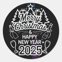 Pegatinas de Peel y Fiesta Feliz Año Nuevo 2025