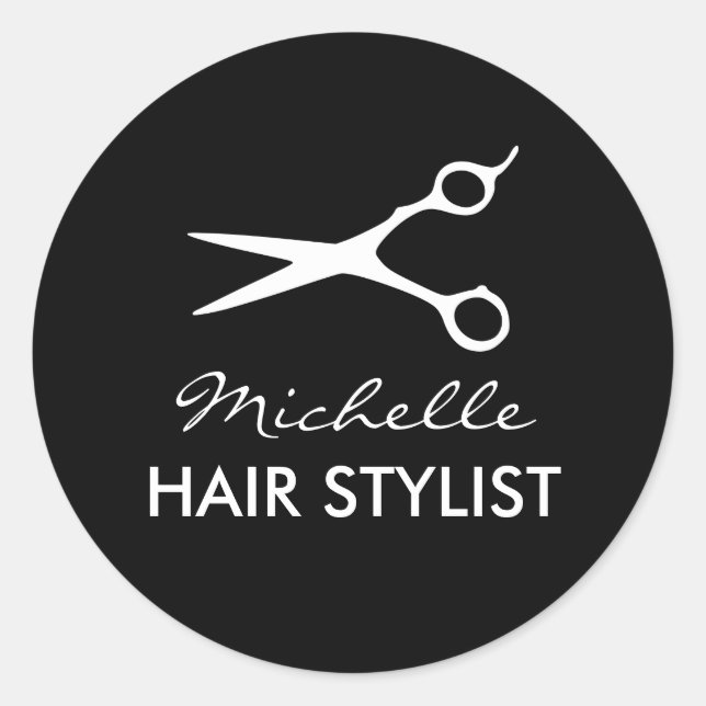 Pegatinas de peluquería redondos para peluquero (Anverso)