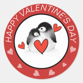 Pegatinas de Penguins Hearts Valentines