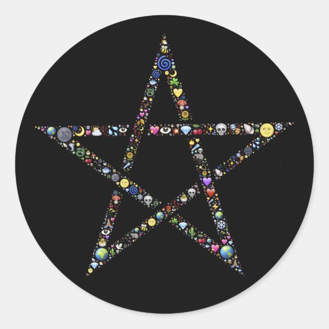 pegatinas de pentagram de wicca (Anverso)