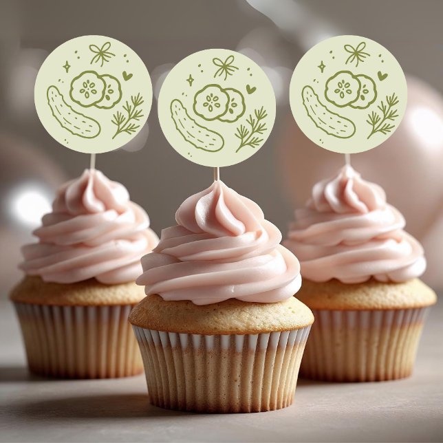 Pegatinas de Pepino en Vinagre para Cupcakes (Subido por el creador)