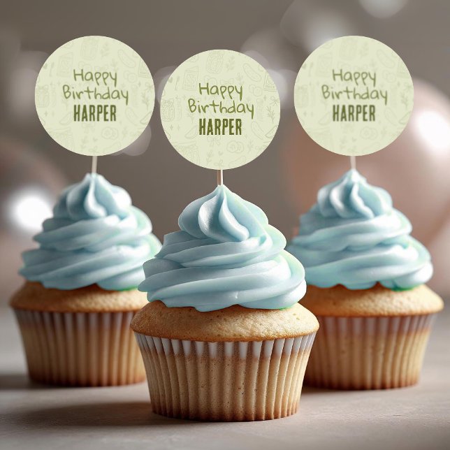 Pegatinas de Pepino en Vinagre para Cupcakes (Subido por el creador)