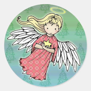 Pegatinas de pequeño ángel de Navidad